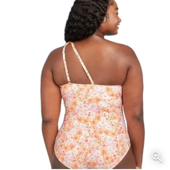 Kona sole peachy floral one shoulder swimsuit - Picture 4 of 12